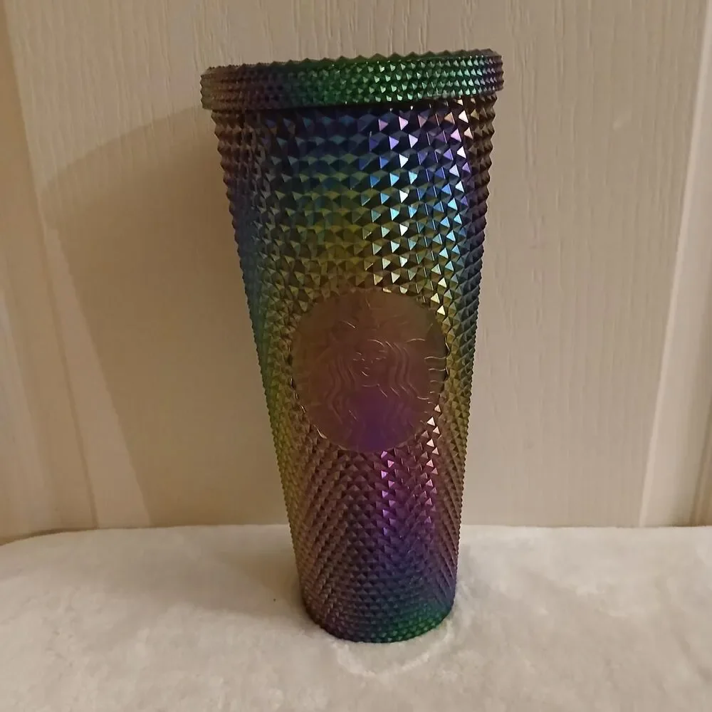 LTD Ed Starbucks 2023 Oil Slick Rainbow Studded Cold Cup 24 oz Venti Tumbler